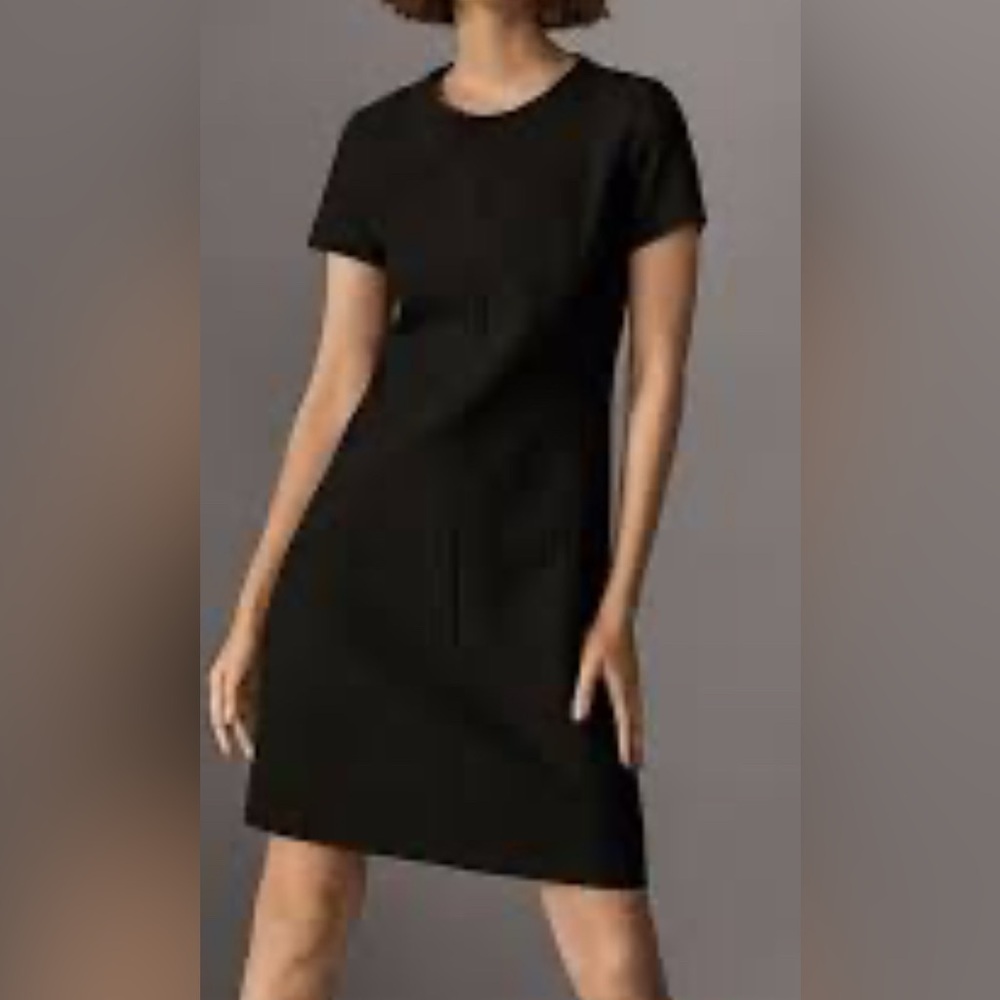 Massimo Dutti Black Boatneck Shift Dress US 6
